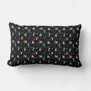 Girls Gymnastics Women Gymnasts with Stars Lumbar Cushion