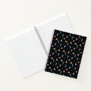 Girls Gymnastics Women Gymnasts with Stars Notebook