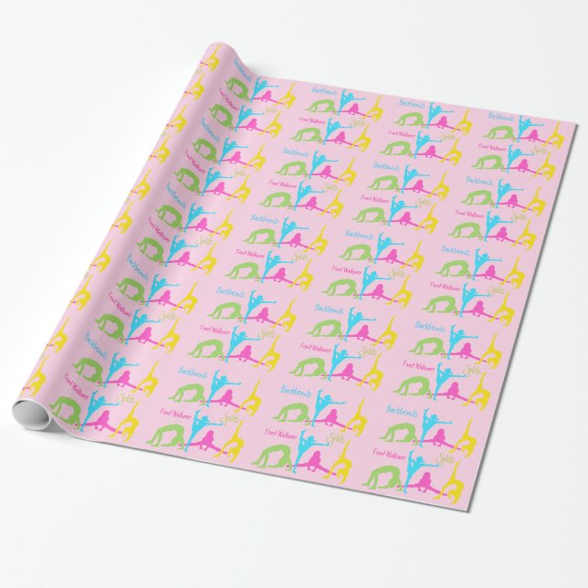 Girls Gymnastics wrapping paper (Unrolled)