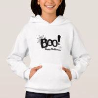 Girls Halloween Boo Ghost Hoodie 