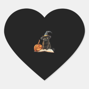 Girls Halloween Cute Cat Pumpkin Witch Costume _1 Heart Sticker