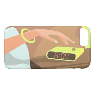 Girls hand pushing on alarm clock snooze button Case-Mate iPhone case