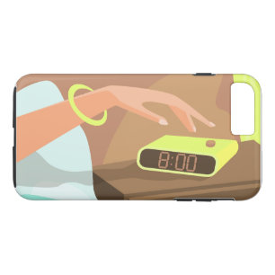 Girls hand pushing on alarm clock snooze button Case-Mate iPhone case