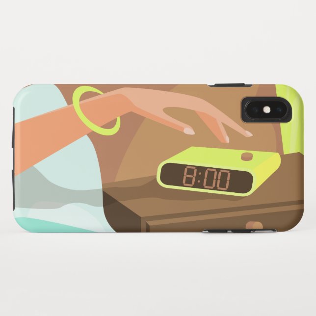 Girls hand pushing on alarm clock snooze button Case-Mate iPhone case (Back (Horizontal))