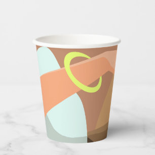 Girls hand pushing on alarm clock snooze button paper cups