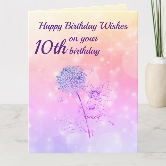 Girls Happy 10th Birthday Greeting Card (Front)