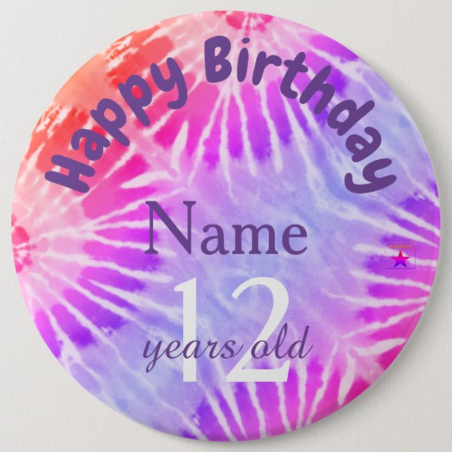 Girl's Happy Birthday Button - HAMbyWG (Front)