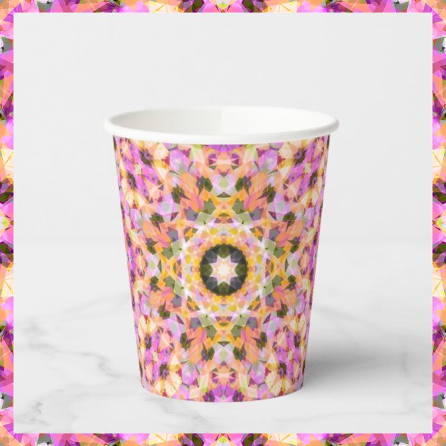 Girls Happy Birthday Summer Pink Star Custom Age Paper Cups (Creator Uploaded)