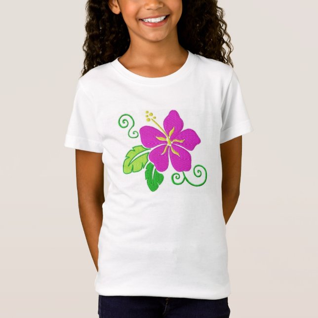 Girls Hawaiian Hibiscus Flower T-shirt (Front)