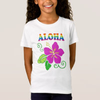 Girls Hawaiian Hibiscus Flower T-shirt