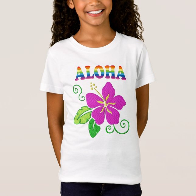Girls Hawaiian Hibiscus Flower T-shirt (Front)