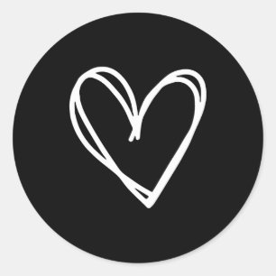 Girls Heart For Women Valentines Day Graphic T Shi Classic Round Sticker