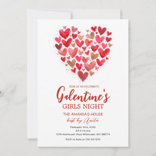 Girls hearts Galentine’s Night Party Valentine Invitation