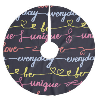 Girls' hearts, words seamless pattern. brushed polyester tree skirt