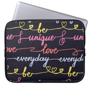 Girls' hearts, words seamless pattern. laptop sleeve