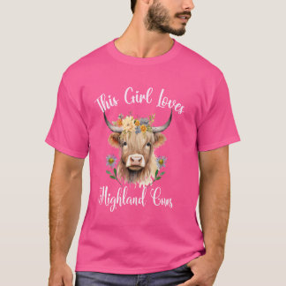 Girls Highland Cow vacation to Scotland  Scottish  T-Shirt