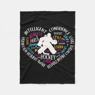 Girls Hockey Goalie Love Heart For Teens Women Wor Fleece Blanket
