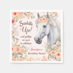 Girls Horse Birthday Party Paper Napkin