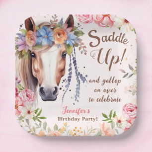 Girls Horse Birthday Party Paper Plates