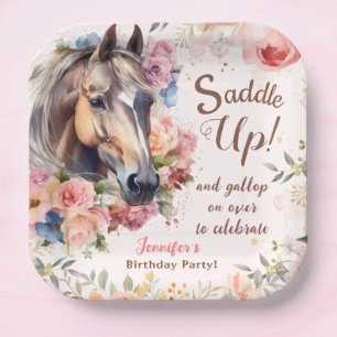 Girls Horse Birthday Party Paper Plates