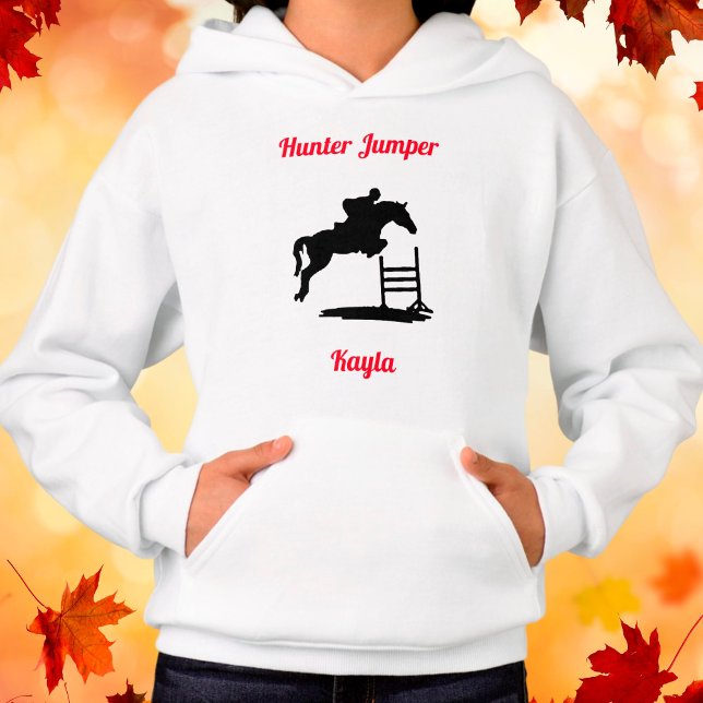 Girls Horse Hunter Jumper Equestrian Hoodie (Creator Uploaded)