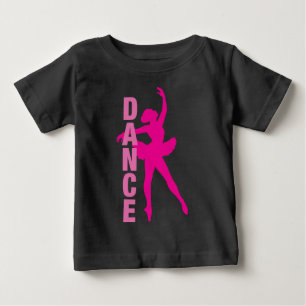 Girls Hot Pink Ballerina Dance Baby T-Shirt