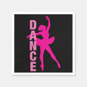 Girls Hot Pink Ballerina Dance Napkin