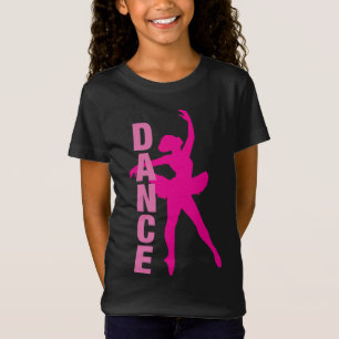 Girls Hot Pink Ballerina Dance T-Shirt