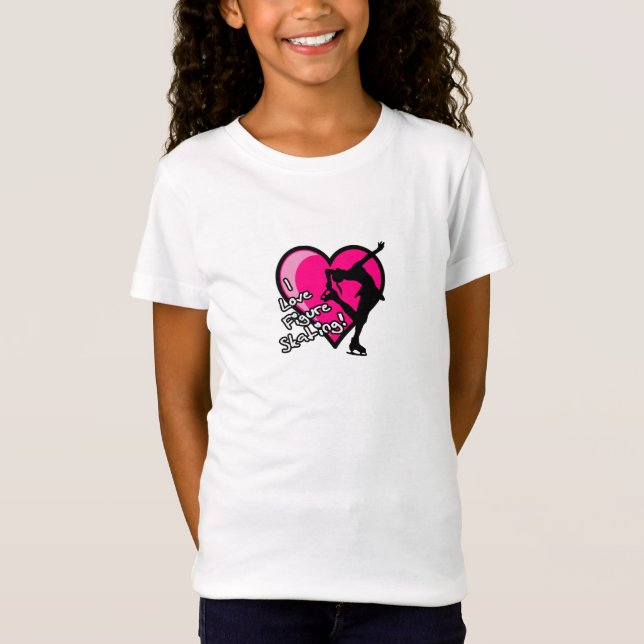 GIRLS - i love figure skating - Heart T-Shirt (Front)