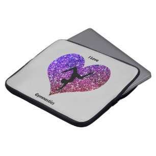 Girls I Love Gymnastics Glitter Laptop Sleeve