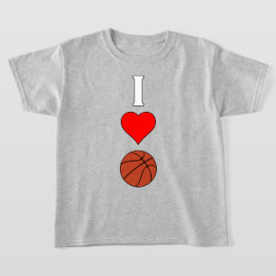 Girls' I Love/Heart Basketball Basketball Player T-Shirt
