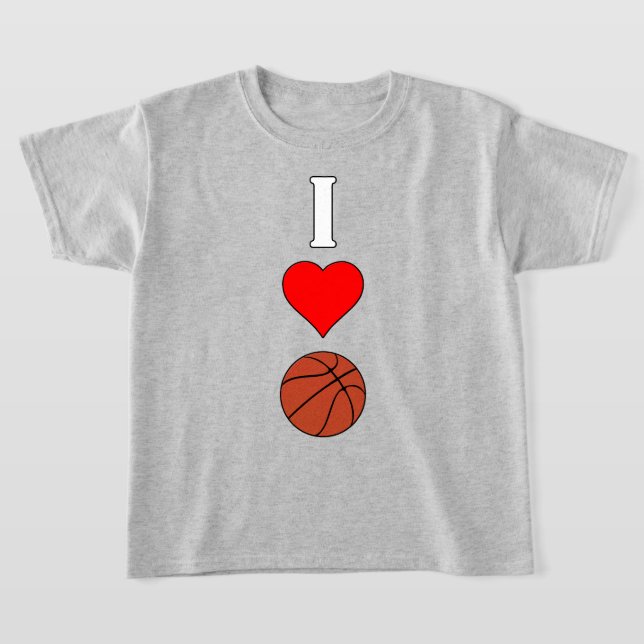 Girls' I Love/Heart Basketball Basketball Player T-Shirt (Laydown)