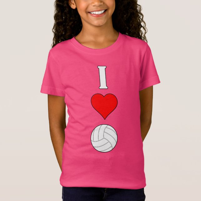 Girls I Love (Heart) Volleyball Graphic T-Shirt (Front)