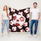 girls I love soccer text red white black