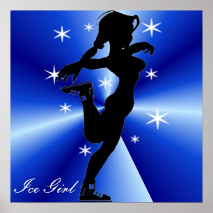 Girls Ice Figure Skating Poster