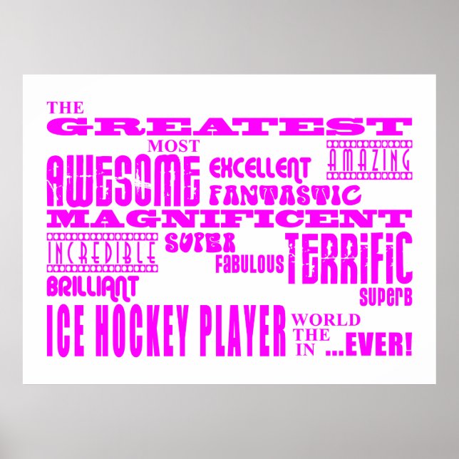 Girls Ice Hockey : Pink Greatest Ice Hockey Player Poster (Front)