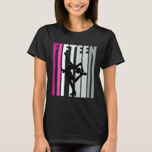 Girls Ice Skating Birthday 15th Ice Skater Queen F T-Shirt