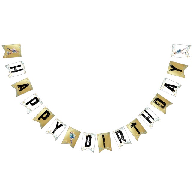 Girls Ice Skating Ice Hockey Happy Birthday  Bunting (All)