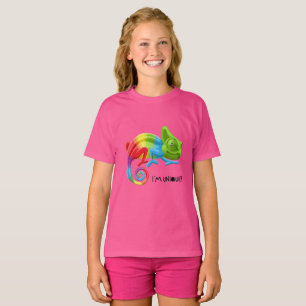 Girls' I'm Unique Chameleon T-Shirt - Vibrant Rain