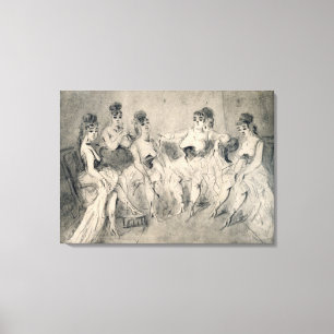 Girls in a Bordello Canvas Print