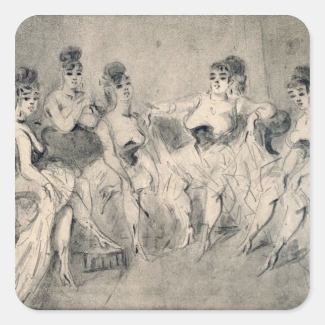 Girls in a Bordello Square Sticker (Front)