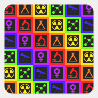 Girls in Science Square Sticker