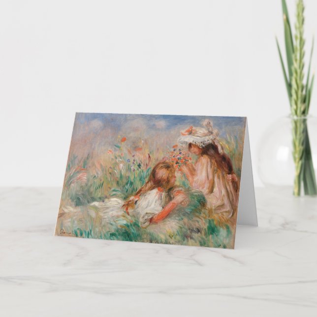 Girls in the Grass | Pierre-Auguste Renoir Card (Front)