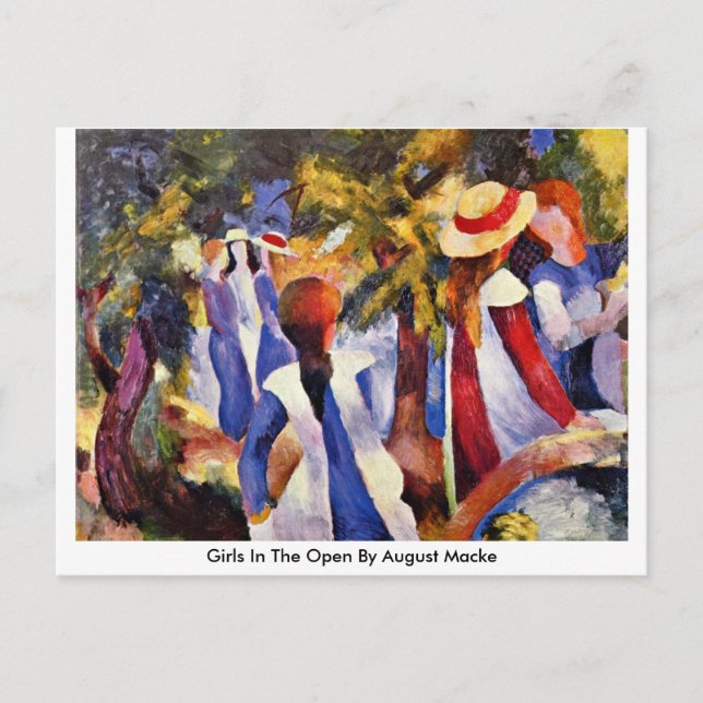 Girls In The Open By August Macke Postcard (Front)