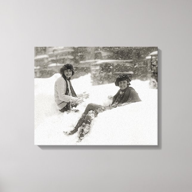 Girls in the Snow, 1922 Canvas Print (Front)