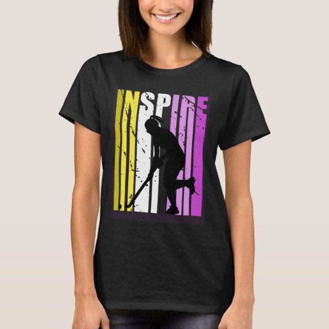 Girls Inspire Hockey Coach Birthday Coaching Fan I T-Shirt (Front)