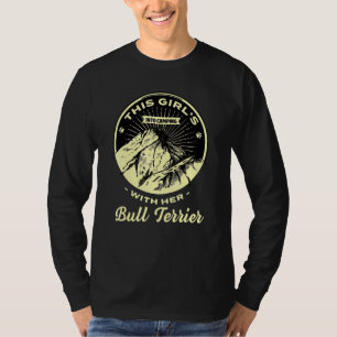Girls Into Camping With Her Bull Terrier Bully Cam T-Shirt