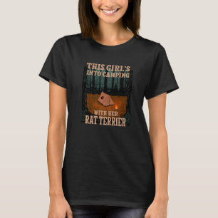Girls Into Camping With Her Rat Terrier Dog Rattie T-Shirt
