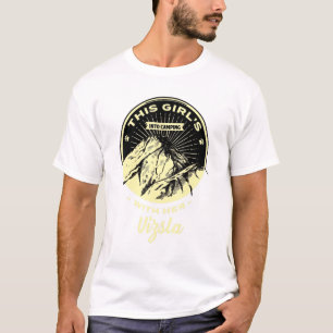 Girls Into Camping With Her Vizsla Hungarian Point T-Shirt