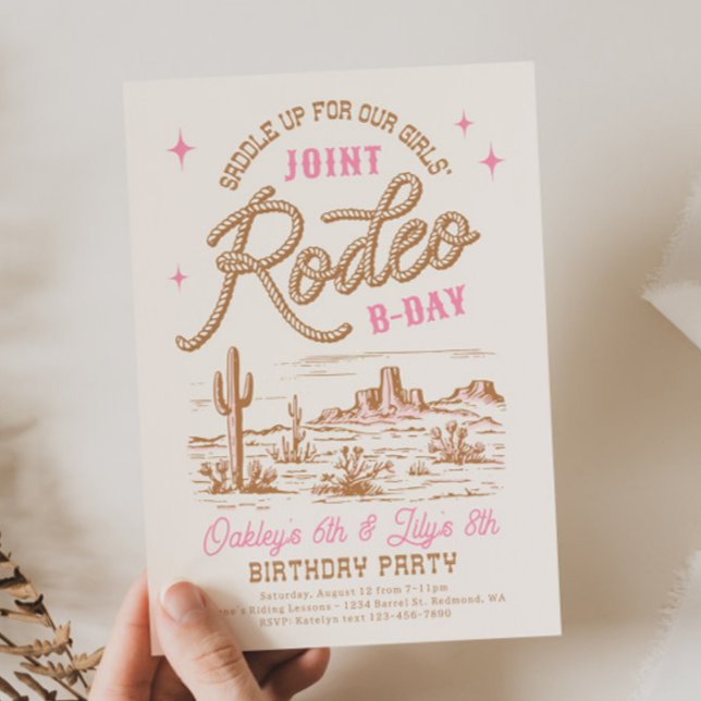 Girls' Joint Rodeo Birthday Invitation (Creator Uploaded)